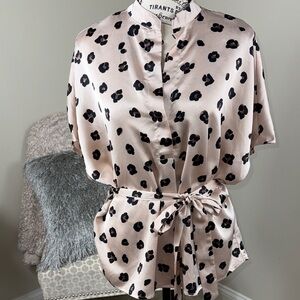 Dress Forum Tan Leopard Print Blouse